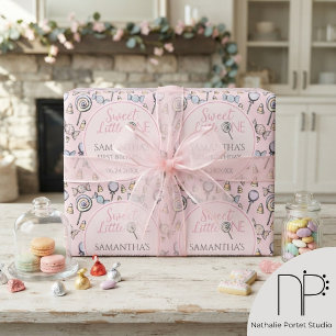 Roze Snoep Baby shower Sweet Little One Cadeaupapier