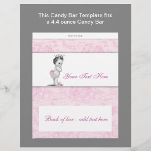 Roze Snoep balk Baby shower   Flyer