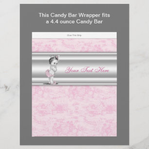 Roze Snoep balk Baby shower   Flyer