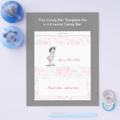 Roze Snoep balk Baby shower   Flyer (Enkel)