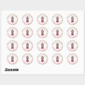 Roze Snoep Bubble Gum Hartelijk dank Ronde Sticker (Vel)