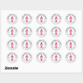 Roze Snoep Buffet Curved Text Ronde Sticker (Vel)