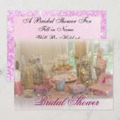 Roze Snoep Display Foto Bruids Douche Uitnodiging (Voorkant / Achterkant)