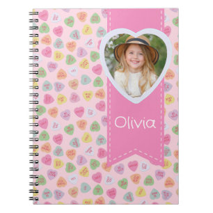 Roze Snoep Harten Foto Spiral Notitieboek