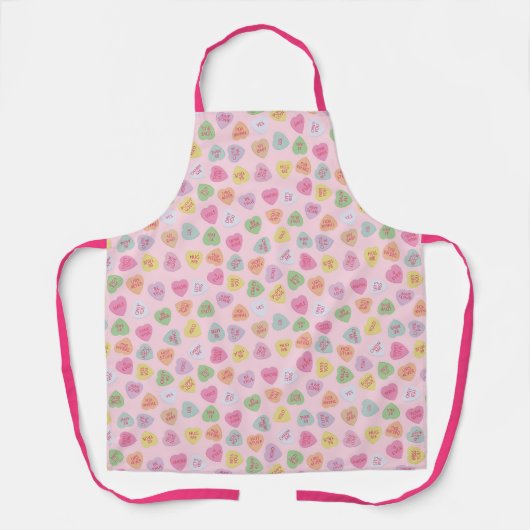 Roze Snoep Harten Sweethearts Schort (Voorkant)