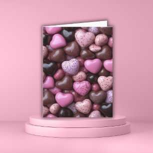 Roze snoep Harten Valentijns's Groet Kaart