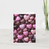 Roze snoep Harten Valentijns's Groet Kaart (Voorkant)