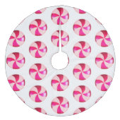 Roze Snoep kerstboomrok Fleece Kerstboom Rok (Voorkant)