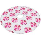 Roze Snoep kerstboomrok Fleece Kerstboom Rok (Gekanteld)