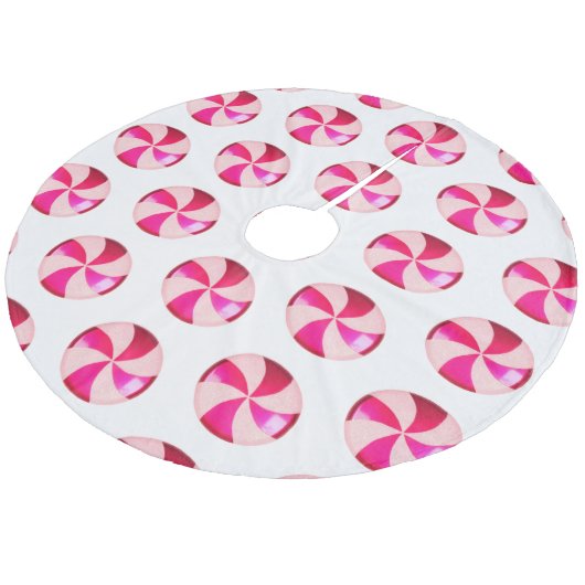 Roze Snoep kerstboomrok Fleece Kerstboom Rok (Gekanteld)