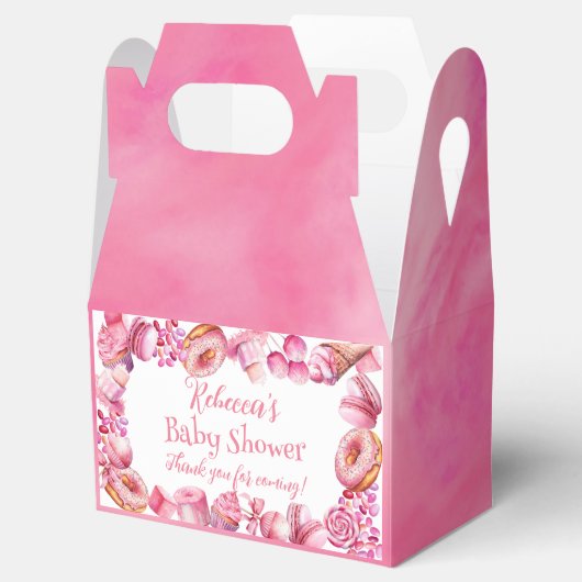 Roze Snoep Lijst Meisje Baby shower Bedankdoosjes (Geopend)
