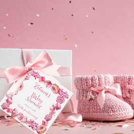 Roze Snoep Lijst Meisje Baby shower Bedankjes Labels