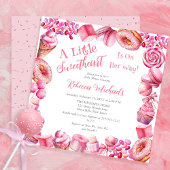 Roze Snoep Lijst Meisje Baby shower Kaart