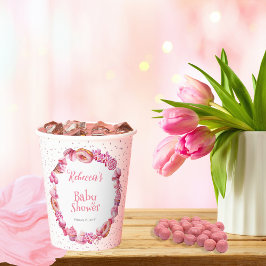 Roze Snoep Lijst Meisje Baby shower Papieren Bekers