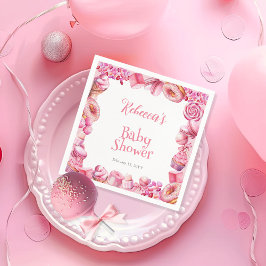 Roze Snoep Lijst Meisje Baby shower Servet