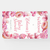 Roze Snoep Lijst Meisje Baby shower Spandoek (Horizontaal)