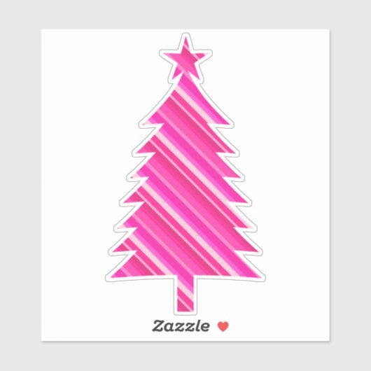 Roze Snoep met kerstboom Sticker (Vel)