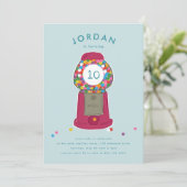 Roze Snoep met trommel Kaart (Staand voorkant)