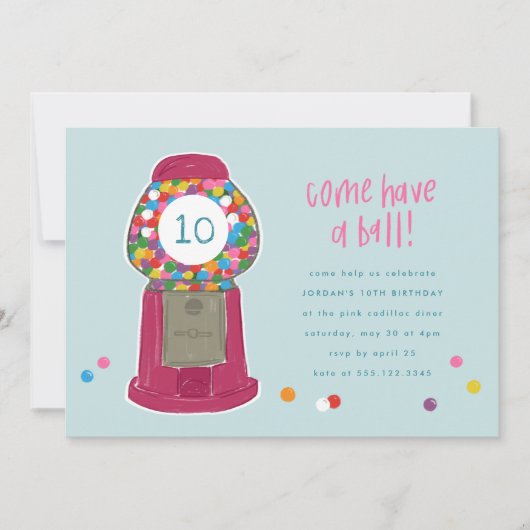 Roze Snoep met trommel Kaart (Voorkant)