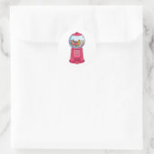 Roze Snoep met trommel Ronde Sticker (Tas)