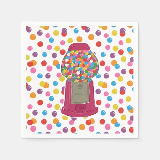 Roze Snoep met trommel Servet (Voorkant)