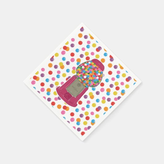 Roze Snoep met trommel Servet (Hoek)