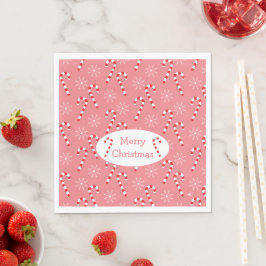Roze Snoep papier voor kerstmis Servet