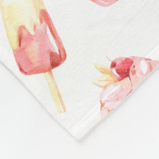 Roze Snoep Pattern Fleece Deken (Hoek)
