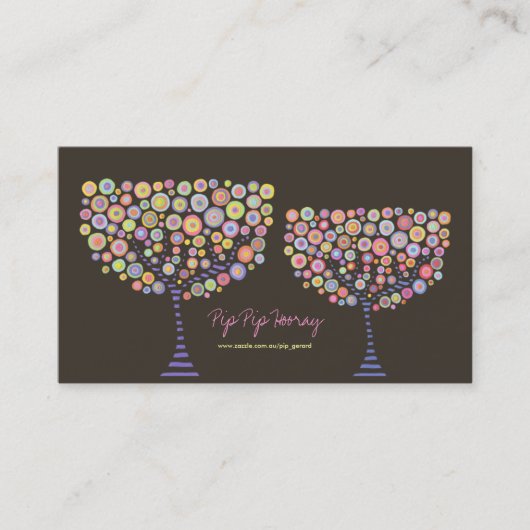 Roze Snoep Retro Personal Business Profile Card Visitekaartje (Voorkant)