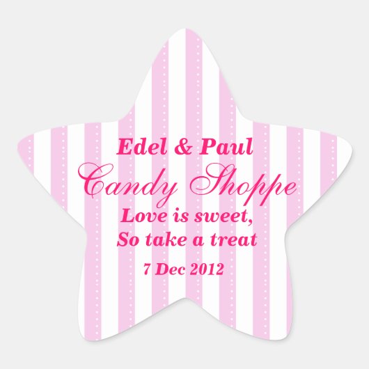 Roze Snoep Shoppe Sticker (Voorkant)