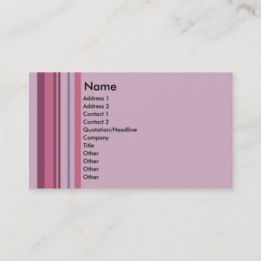 Roze Snoep Stripe visitekaartjes (Voorkant)
