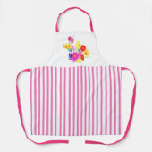 Roze Snoep Striped Floral Bouquet Schort (Voorkant)