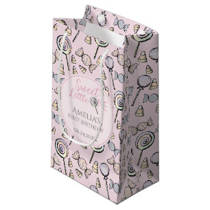 Roze Snoep thema 1e verjaardag Klein Cadeauzakje