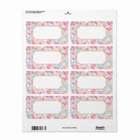 Roze Snoep voedselproductetiketten Etiket (Full Sheet)