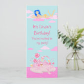 Roze snoep wereldcake voor verjaardagsfeest kaart (Staand voorkant)