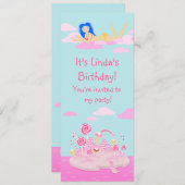 Roze snoep wereldcake voor verjaardagsfeest kaart (Voorkant / Achterkant)