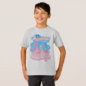 Roze snoep wereldcake voor verjaardagsfeest t-shirt (Voorkant volledig)