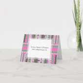 Roze Snoep ZigZag Stripes Dank u Bedankkaart (Achterkant)