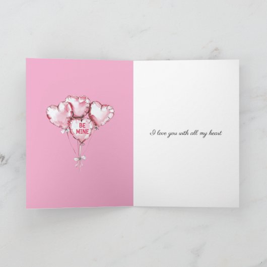 Roze Snoephartjes Kaart (Binnen)