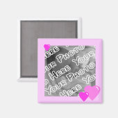 Roze Snoepjes hartmagneet Magneet (Voorkant / Achterkant)