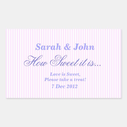 Roze Snoepjes streep Hoe zoet het is Sticker (Voorkant)