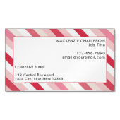 Roze Snoepjes streep Magnetisch Visitekaartje (Voorkant)