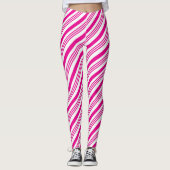 Roze snoeprietstrips Style1 Leggings (Voorkant)