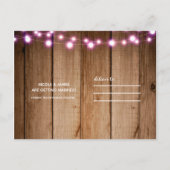 Roze snoerlichtjes & Mason Jar schuur Save the Dat Aankondigingskaart (Achterkant)