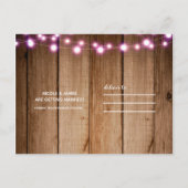 Roze snoerlichtjes & Mason pot schuur save the dat Aankondigingskaart (Achterkant)