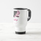 Roze snor, bovenste hoed, veren en bloem reisbeker (Voorkant rechts)