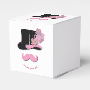 Roze snor Top Hoed Bedankdoosjes