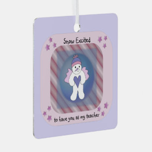 Roze Snow Angel-leraar keramisch sierlijk Metalen Ornament