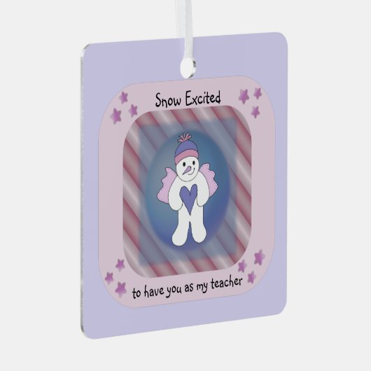 Roze Snow Angel-leraar keramisch sierlijk Metalen Ornament (Voorkant Rechts)