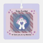 Roze Snow Angel-leraar keramisch sierlijk Metalen Ornament (Voorkant)